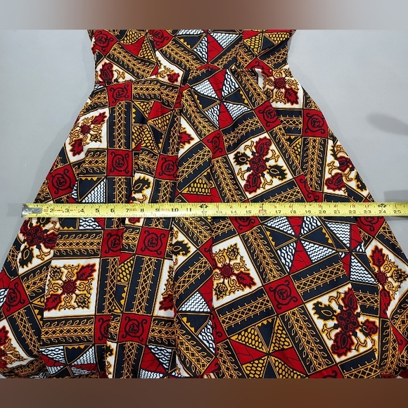 Mae Otti Navy Yellow Red Print High Low Dress - Picture 15 of 15